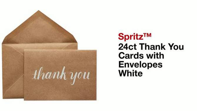 24ct Thank You Cards with Envelopes Kraft - Spritz&#8482;, 2 of 9, play video