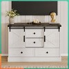 Jojoka Farmhouse 4-Drawer Dresser with Sliding Barn Doors, 45" Wood Storage Chest, TV Stand & Organizer for Bedroom & Living Room - 2 of 4