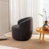 Swivel Accent Chair Small Barrel Chair Teddy Fabric Upholstered Armchair With Back Single Sofa Chair For Living Room-Maison Boucle‎ - 2 of 4