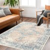 Vintage Printed Non Slip Area Rug Distressed Washable Soft Low Pile Indoor Non Shedding Accent Carpet for Living Room Bedroom - 3 of 4