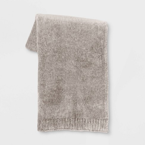 50x60 Shiny Chenille Throw Blanket Neutral - Threshold™ : Target