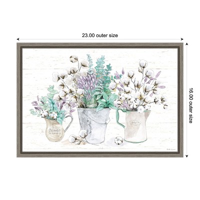 Farmhouse Cotton and Lavender Framed Canvas Wall Art Print