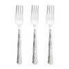 Smarty Had A Party Shiny Metallic Silver Hammered Plastic Forks - 1000 pcs - 2 of 4