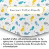 BreathableBaby Cotton Percale Fitted Sheet, For 52" x 28" Crib & Toddler Bed Mattress, Whales (2-Pack) - 2 of 4