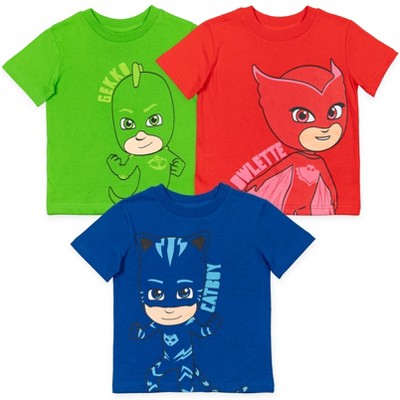 Pj Masks Gekko Catboy Owlette Toddler Boys 3 Pack Graphic T-shirts Red ...
