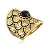 Ross-Simons Onyx and Black Enamel Filigree Ring in 18kt Gold Over Sterling - 3 of 4