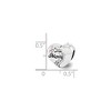 Black Bow Jewelry Sterling Silver with Crystals Vining Flower Mom Heart Bead Charm - 2 of 3