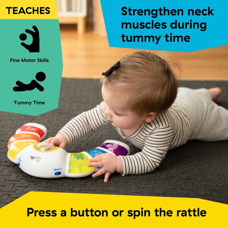 Baby Einstein Glow & Discover Light Bar Tummy Time Toy: Sensory Development, Music, Illustrated Animals, Multiple Modes, 6 of 11