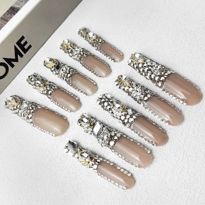 Vynxaria Clear Vibrant Colors Press-On Nails for a Bold Look Size L