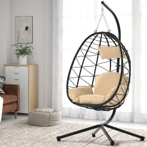 Versatile Indoor-Outdoor Hanging Egg Chair with Stand，Swing Chair- Perfect for Patio, Bedroom, Living Room, and Balcony - 1 of 4