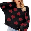 Women's V-Neck Cold Shoulder Sweater Soft Knit Winter Top Cozy Spliced Design Skin Friendly Fall Fashion - 3 of 4