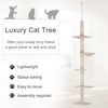 Okak Floor-to-Ceiling Vertical Cat Tower with Adjustable Height, Cat Tree with Hammock and Scratching Post, Tall Cat Tree for Multi Cats, Beige - 4 of 4