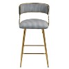 Grey Counter Height Bar Stools Corduroy Kitchen Island Counter Bar Stools - 2 of 4