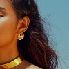 Gold Hoop Earrings for Women Chunky Gold Plated Earring Statement Jewelry - 2 of 4