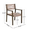 NicBex Dining Chairs Set of 2 Woven Dining Chairs Teak finish Rope chairs with Acacia wood frame for  Dining Room - 4 of 4