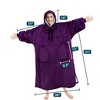 PAVILIA Wearable Blanket Hoodie Adults, Faux Shearling Cozy Oversized Hooded Sweatshirt, Warm Fleece Two Pockets - 4 of 4