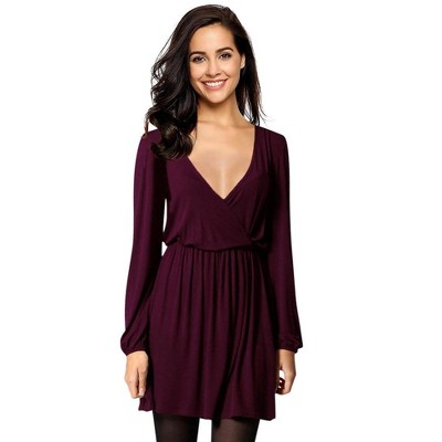 Women V-Neck Business Casual Party Mini Dress