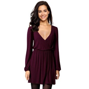 Women V-Neck Business Casual Party Mini Dress - 1 of 4