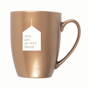 Elanze Designs You Are So Very Loved. 10 ounce New Bone China Coffee Tea Cup Mug, Bronze - 1 of 4