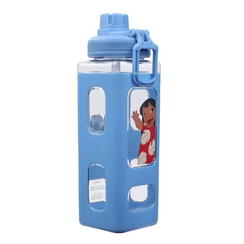 Lilo & Stitch 24 Waving Characters Oz Blue Square Plastic Water Bottle, 2 of 7