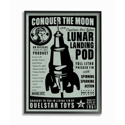 Conquer The Moon Vintage Oversized Framed Giclee Texturized Art (16"x20"x1.5) - Stupell Industries