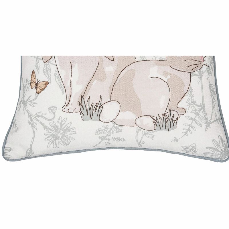 C&F Home 18" x 18" Garden Toile Easter Bunnies Embroidered Decorative Throw Pillow, 3 of 6