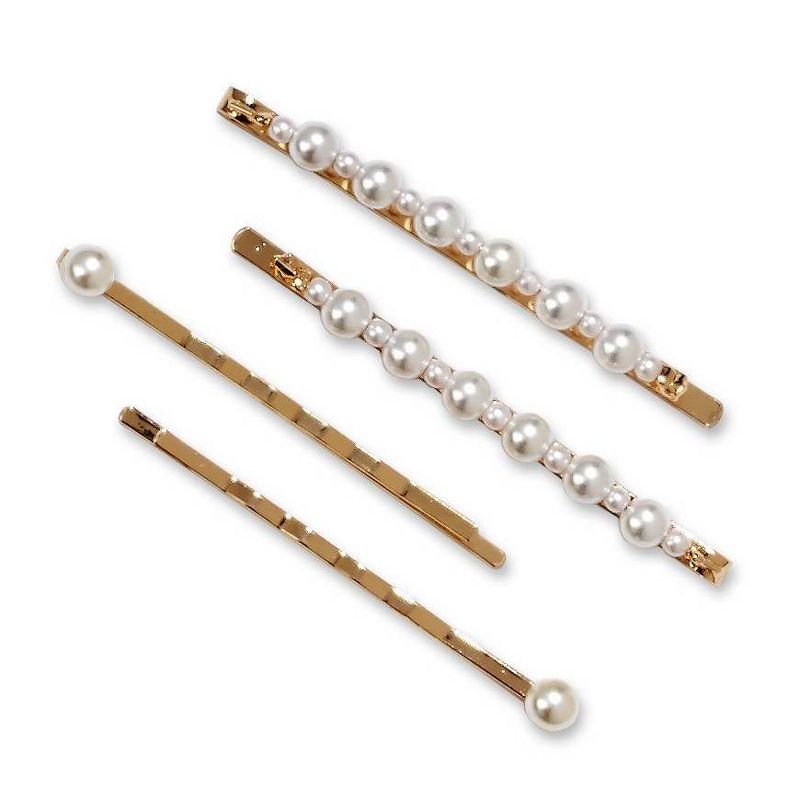 sc&#252;nci Pearl Embellished Bobby Pins - Gold - 4pk, 5 of 6