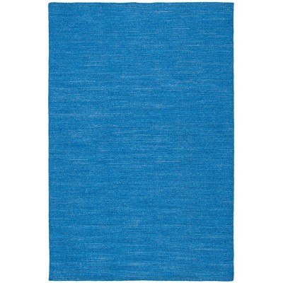Blue Flatweave Handmade Wool Area Rug, 5' x 8'