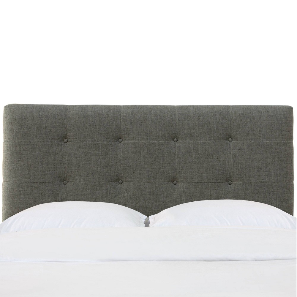 Skyline Furniture King Tufted Headboard in Zuma Charcoal: Mid-Century Modern, Easy Mount