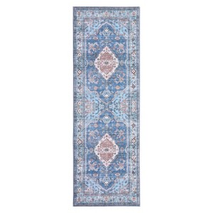 Area Rugs for Living Room - Machine Washable, Non-Slip, Stain Resistant, Soft Boho Vintage, Low Pile Thin Carpet - 1 of 4