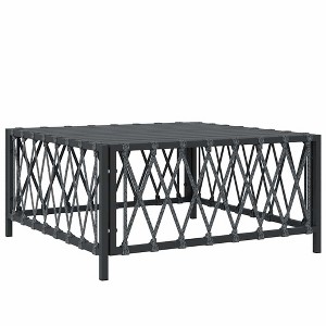 vidaXL Anthracite Patio Table with Powder-Coated Steel Frame - Durable Woven Fabric Outdoor Table, Modular Garden Lounge Set Design, Sturdy Tabletop - 1 of 4