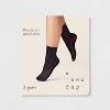 Women's Floral Mesh 2pk Anklet Socks - A New Day™ Black/Ivory One Size - 3 of 3
