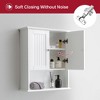 VANIRROR White Bathroom Wall Cabinet with Towel Bar, Wooden Medicine Cabinet ,Over Toilet Storage Cabinet for Bathroom, Kitchen, Laundry - 3 of 4
