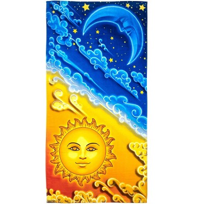 Image of Dawhud Direct 30" x 60" Sun and Moon Beach Towel for Girls