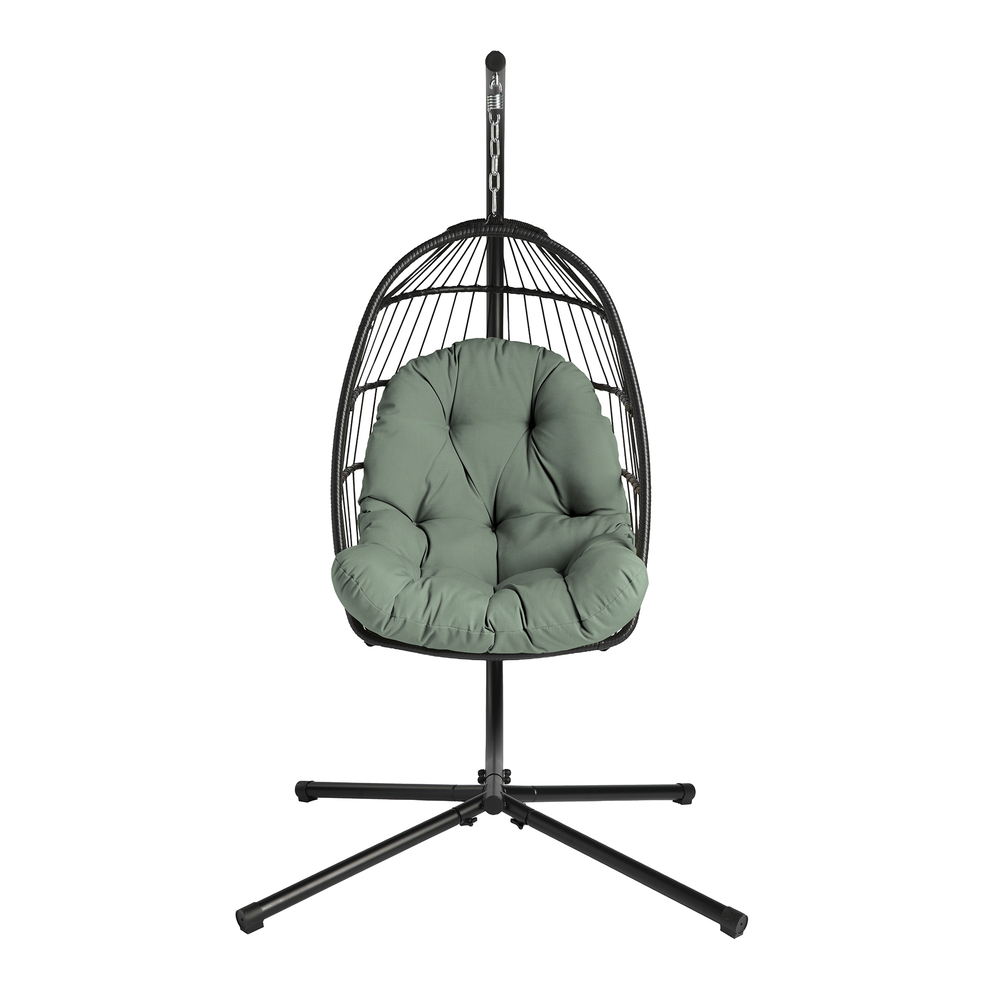 ARDEN earthFIBER Plush Indoor / Outdoor Egg Chair Cushion, 34 x 49, Water Repellent, Fade Resistant, Tufted for Comfort Sage Green Texture
