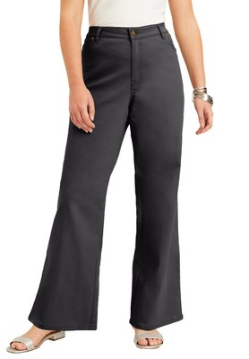 June + Vie by Roaman's Women's Plus Size Curvie Fit Wide-Leg Jeans