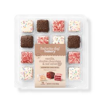 Petit Fours Vanilla, Double Chocolate, Red Velvet Assortment - 12.25oz/16ct - Favorite Day™