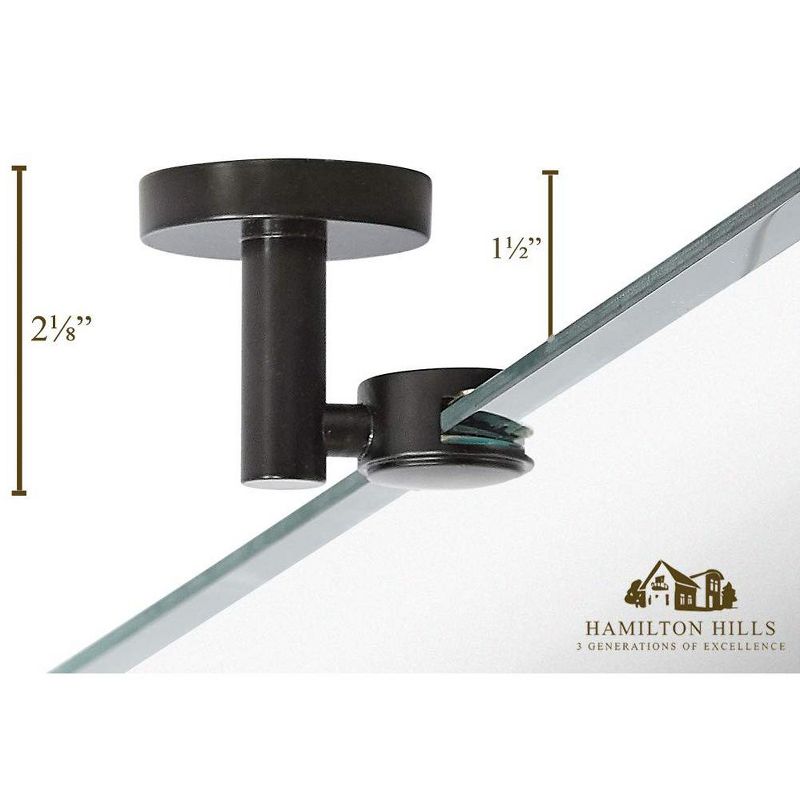 Hamilton Hills 20" x 30" Frameless Pivot Mirrors with Bronze Rounded Wall Brackets, 4 of 6