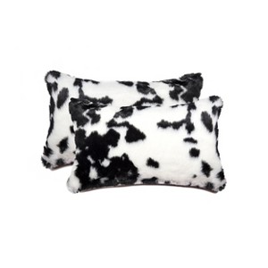 Luxe Belton Faux Fur Pillow | 2-Pack | 12"x20" - 1 of 4