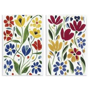 Stupell Industries Scandinavian Wild Flowers 2pc Wall Plaque Art Set - 1 of 4