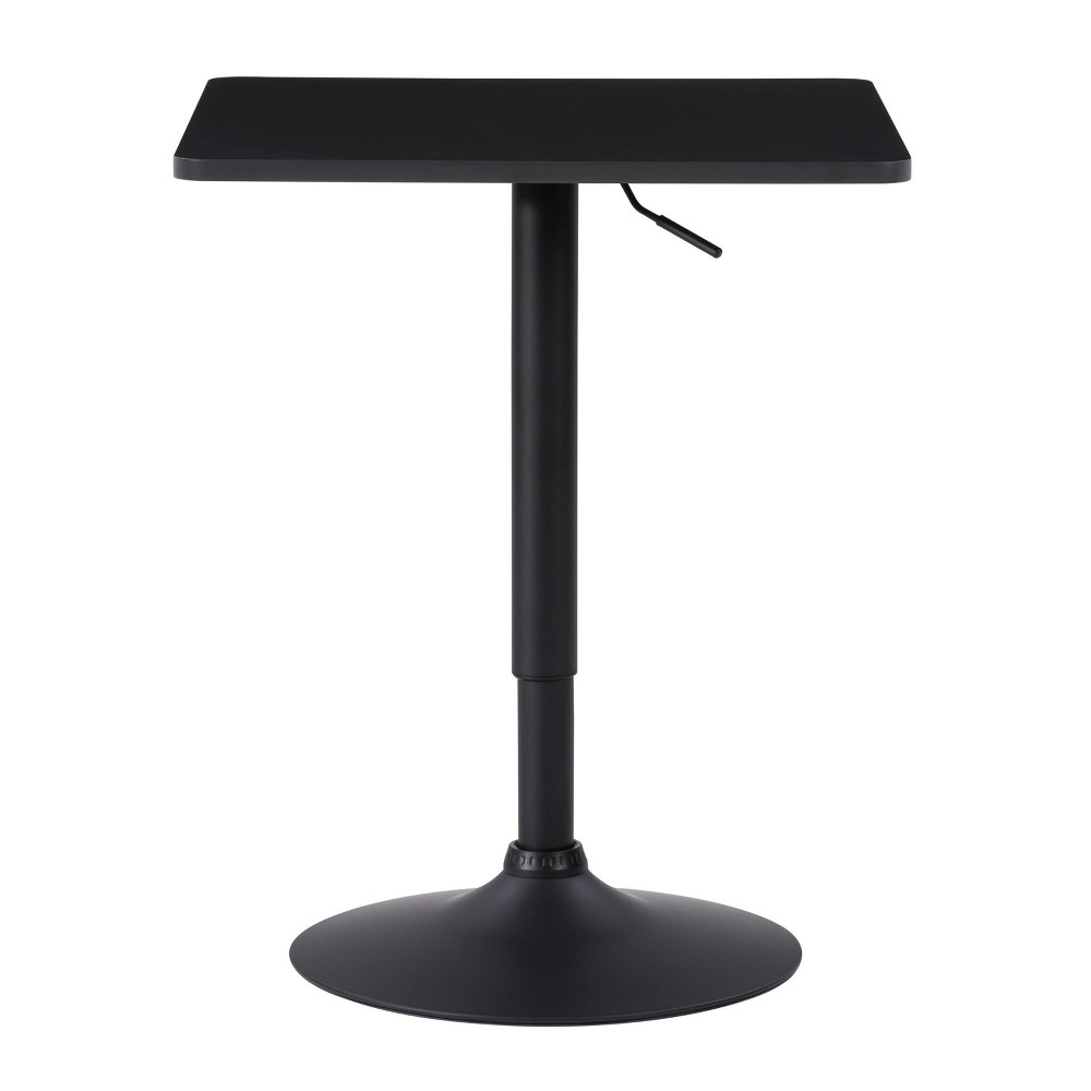 Photos - Dining Table CorLiving Square Adjustable Pedestal  Black  