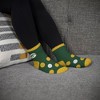 NFL Green Bay Packers Big Dot Sleep Socks: Polka Dots Knit Ankle Apparel - 2 of 3