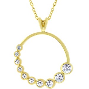 Slickblue 18k Gold-Plated Graduated Cubic Zirconia Pendant, 1 ct, 16 Inch Chain, Lobster Clasp for Women - 1 of 3