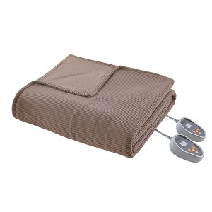 Knitted Micro Fleece Electric Heated Bed Blanket - Beautyrest - 1 of 4