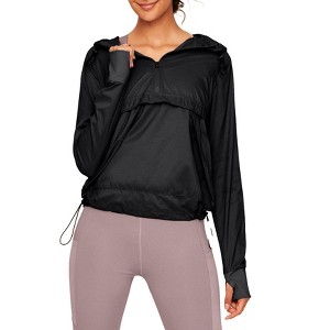 Earth Republic Women's Lexie Sheer Windbreaker Jacket Hoodie Activewear - 1 of 2