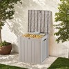 FURNIinspire Deck Boxes 50 Gallon Deck Box, Outdoor And Indoor Storage Container, Waterproof Resin Storage Bin, Storage Box, Light Brown, 22“*22”*24“ - 4 of 4