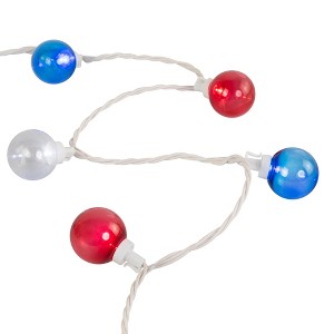 Northlight Patriotic LED G40 Christmas Lights - Red, White and Blue - 11' White Wire - 25ct - 1 of 4
