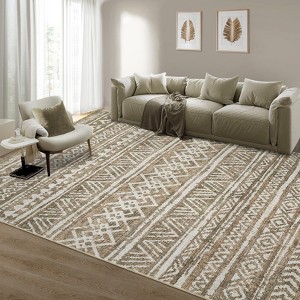Washable Area Rug Boho Rug Foldable Thin Living Room Bedroom Non Slip Carpet Non-Shedding & Easy Care Mat - 1 of 4