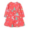 MyKids-Usa Baby Girl Cartoon Print Pattern Western Style Loose Christmas Dress - 2 of 4