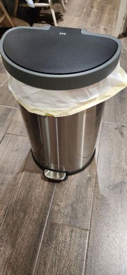 Eko 45l Aria Semi-round Stainless Steel Resin Lid Step Trash Can No Liner :  Target